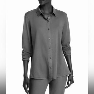 Eileen Fisher Classic Collared Shirt in Meteor